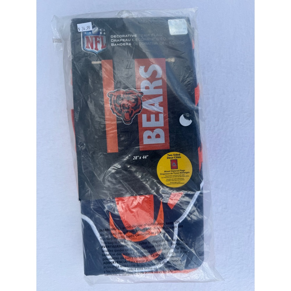 NFL Chicago Bears Decorative‎ Team Flag 155F3805 28x44 Navy Orange Banner NEW